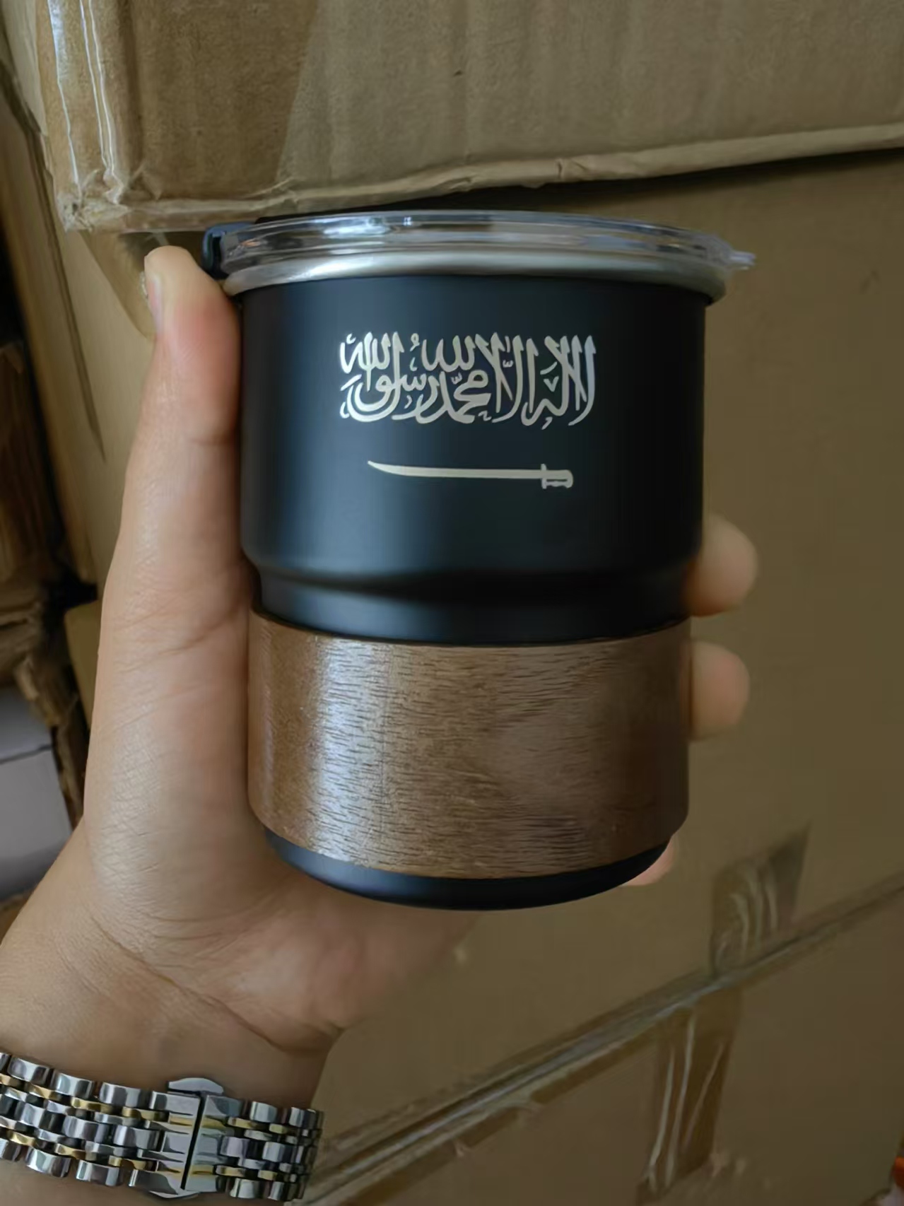 Coffee Equipment Logo - De vlag van Saoedi-Arabië Logo roestvrijstalen