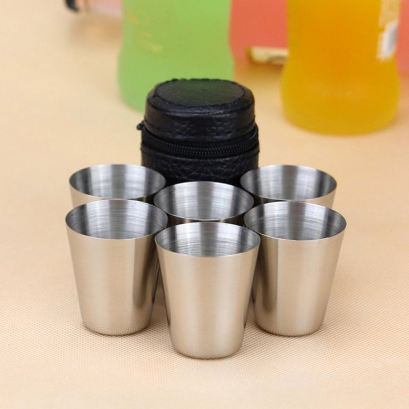 Espresso Shot Glass - 4/6 Stuks Roestvrij Stalen Bekers Mini