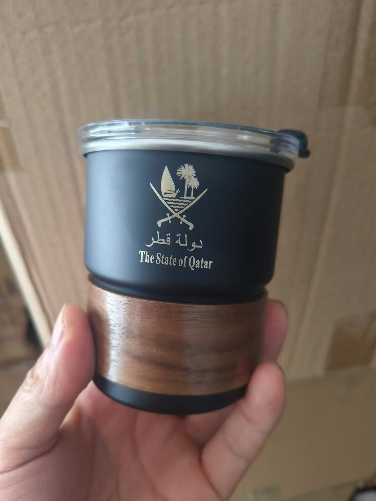 Coffee Equipment Logo - De staat van Qatar Logo roestvrijstalen