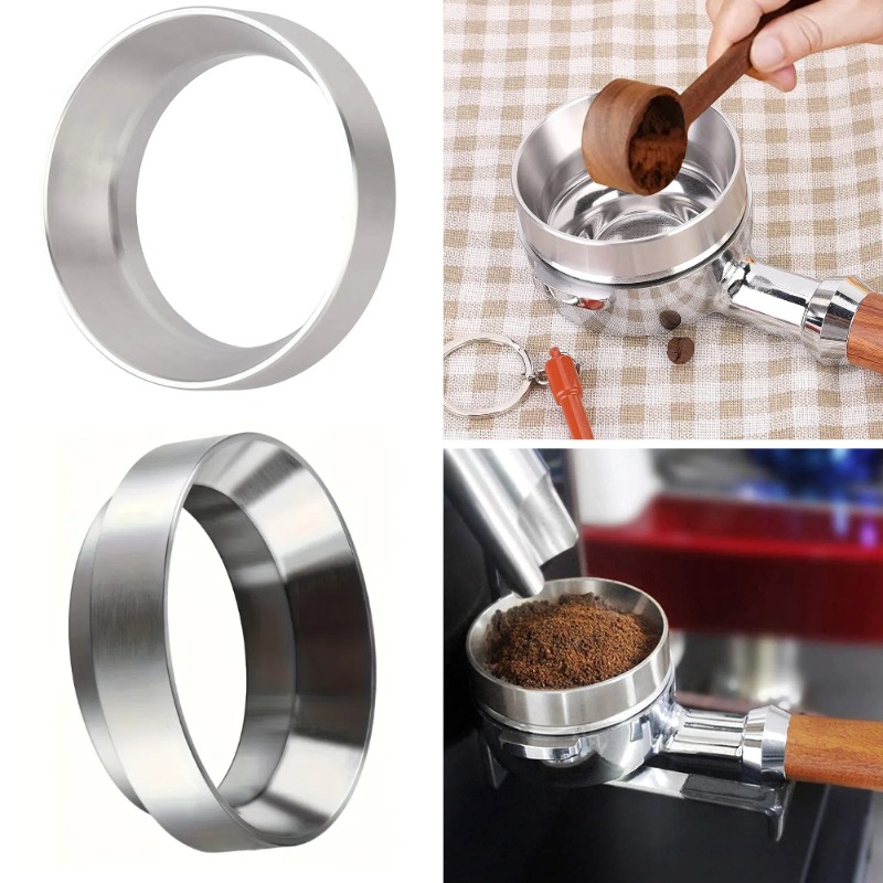 Dosing Funnel Ring - Roestvrijstalen espresso-doseertrechter Compatibele koffiemolen Poederdispenserring voor
