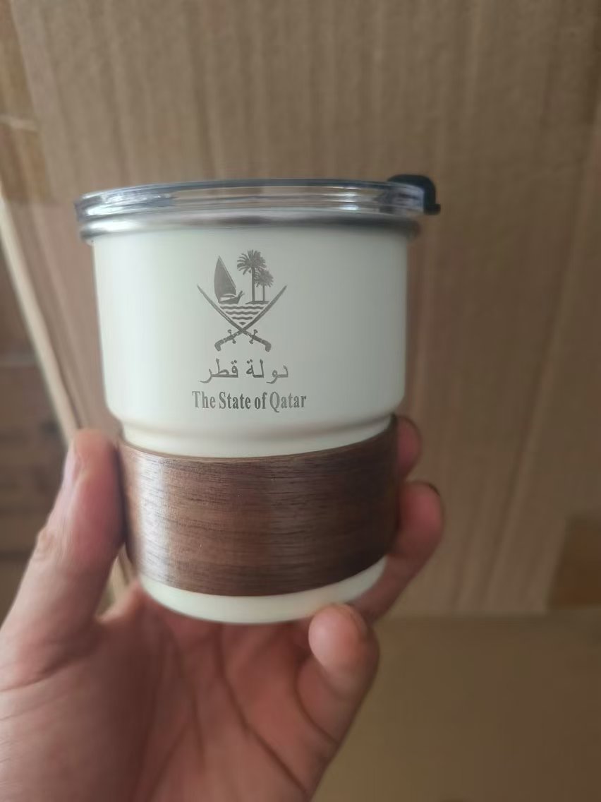 De staat van Qatar Logo roestv - Coffee Equipment Logo recensie en prijs