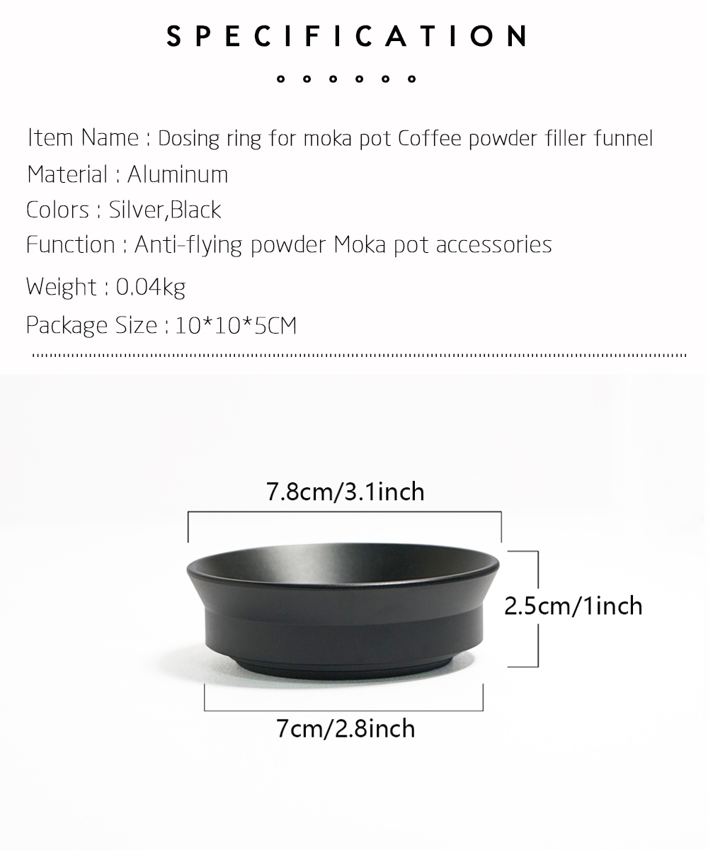 Aluminium koffiedoseerring voo - Dosing Funnel Ring recensie en prijs